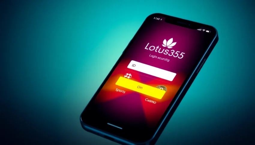 The Lotus365 ID login page showcasing sports betting and casino options on a mobile device for quick, secure access.