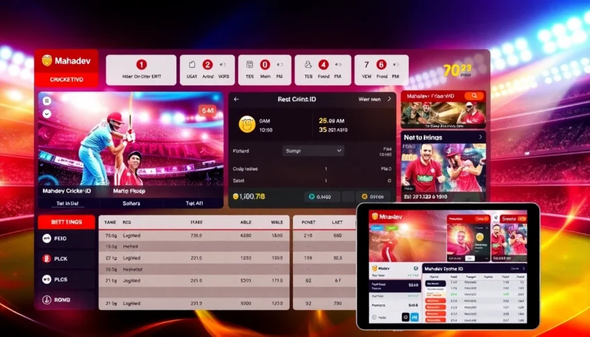 Seamless Mahadev Cricket ID login on mobile screen during live cricket betting session showcasing vibrant interface and real-time odds for users.