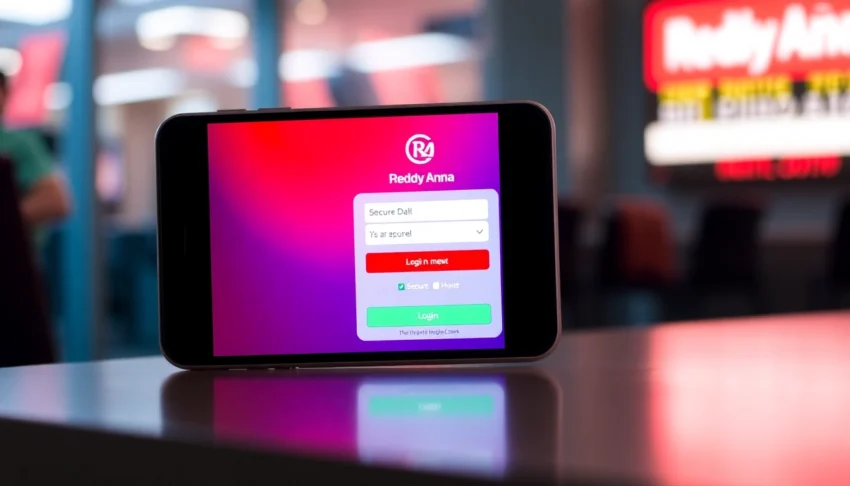 An engaging Reddy Anna login interface on a smartphone, emphasizing easy access to sports betting and casino games for Indian users.