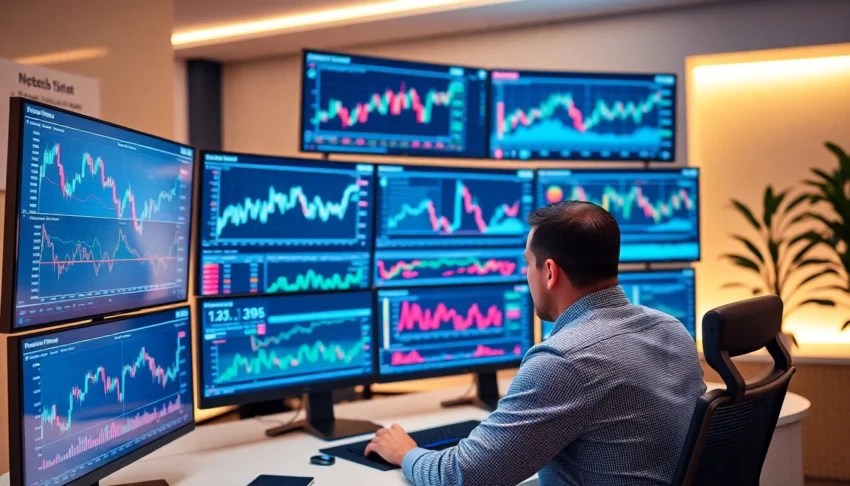 Trading view platform showcasing live market charts and data analysis for traders and investors