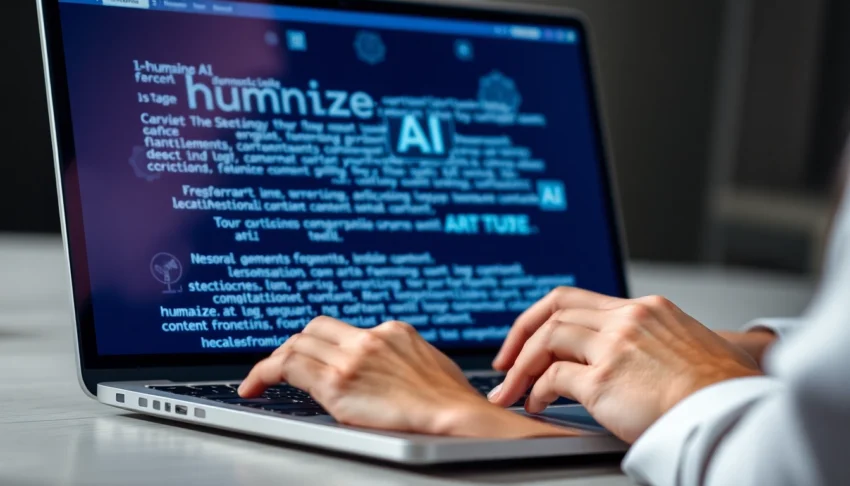 Person humanizing AI content for better readability and detection bypass in AI content